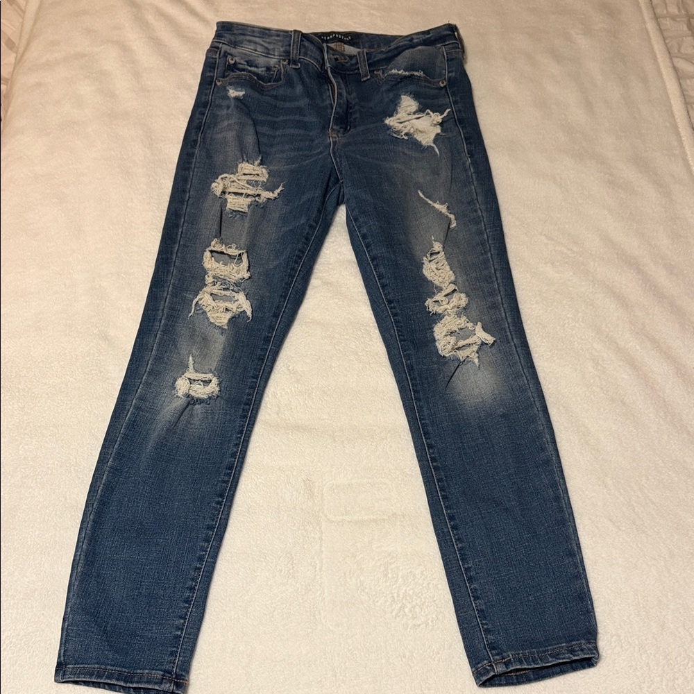 Aeropostale Ripped Blue Skinny Jeans